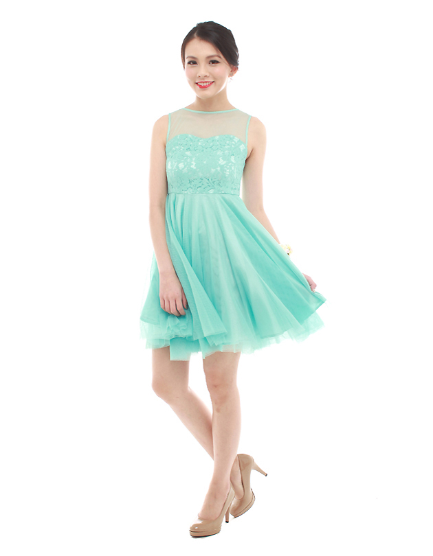 Penelope Tulle Dress in Tiffany